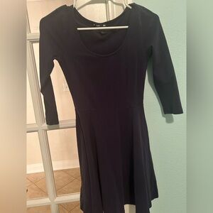 H&M basic 3/4 sleeve navy skater dress
